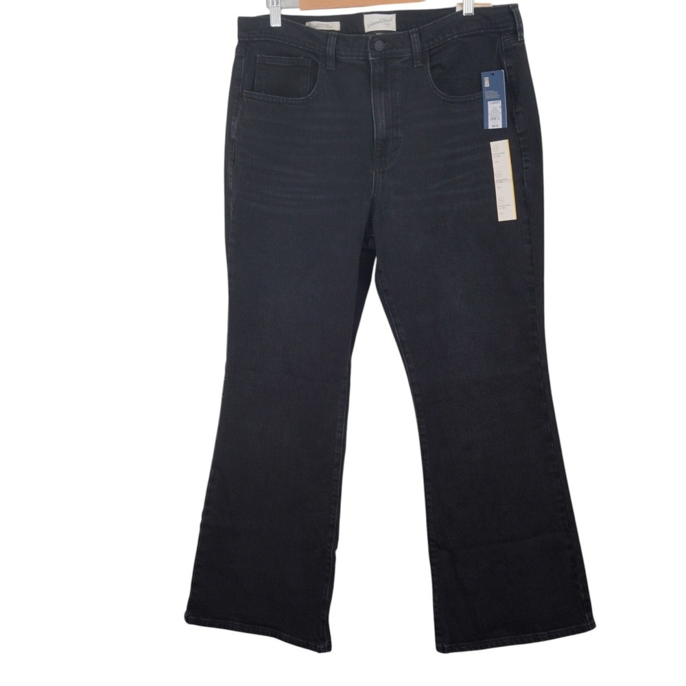 NWT Universal Thread Womens High Rise Flare Jeans Black Denim Size 14 Short Peti